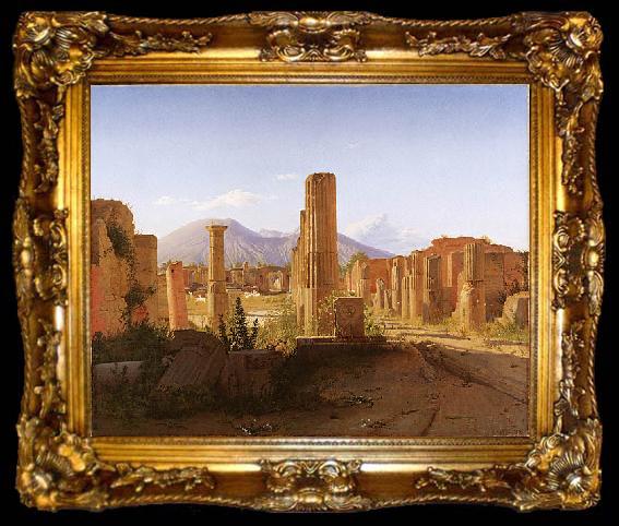 framed  Christen Kobke The Forum, Pompeii, with Vesuvius in the Distance, ta009-2